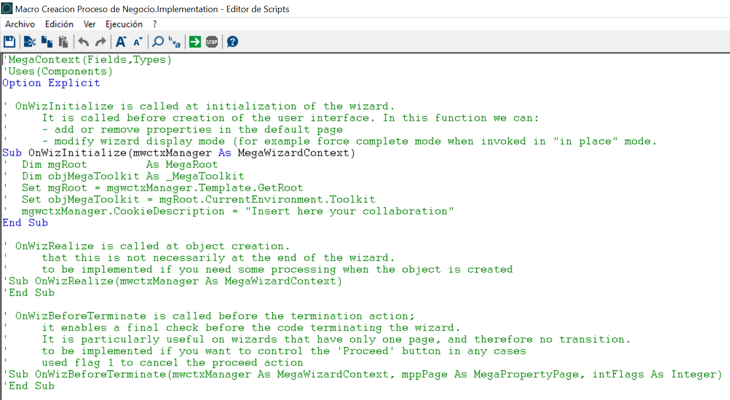 MetaWizards y Macros: Utilizando Visual Basic Script para la creación de Objetos