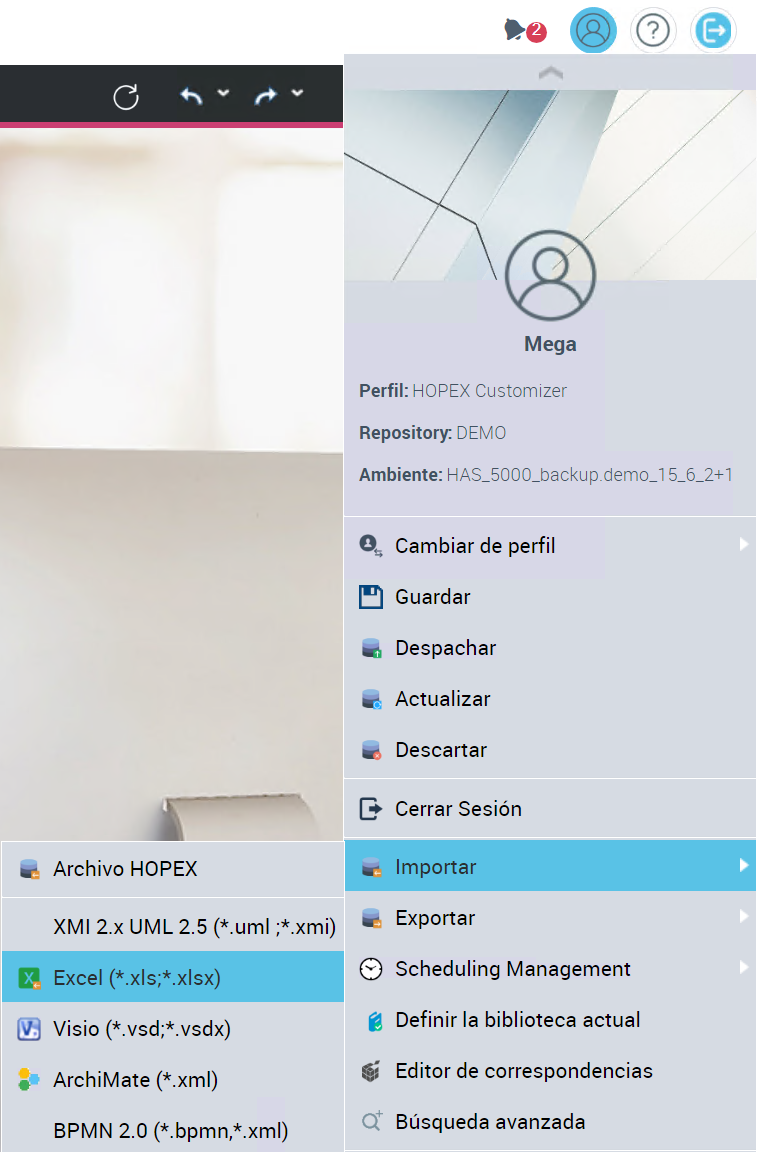 Importación de Objetos con Plantillas de Excel en Hopex