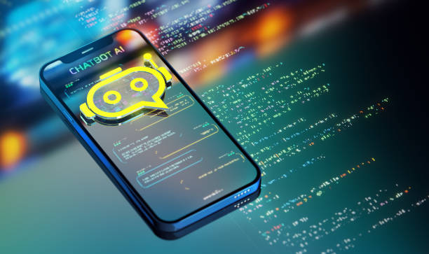 chatbot impulsado por ia transformando industrias y servicio al cliente icono amarillo de