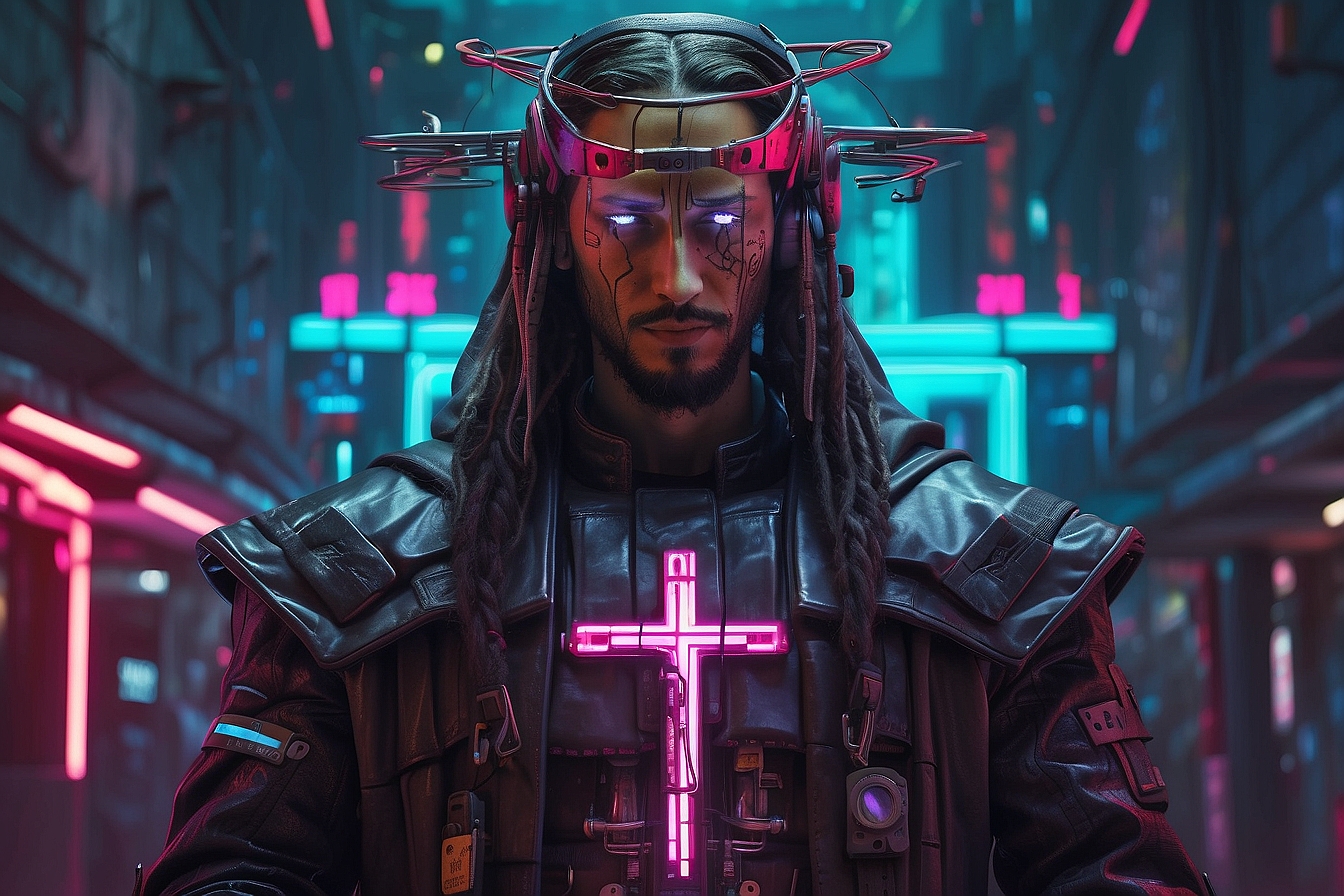Leonardo Diffusion XL cyberpunk jesu Cristo 3